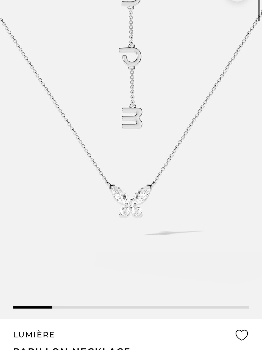 Lumière Silver Butterfly Necklace with Sparkling Stones